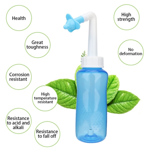 Nenähuuhtelun puhdistusaine nenän pesupullon huuhtelunesteen nenänhoitoväline nuhalle (500 ml)