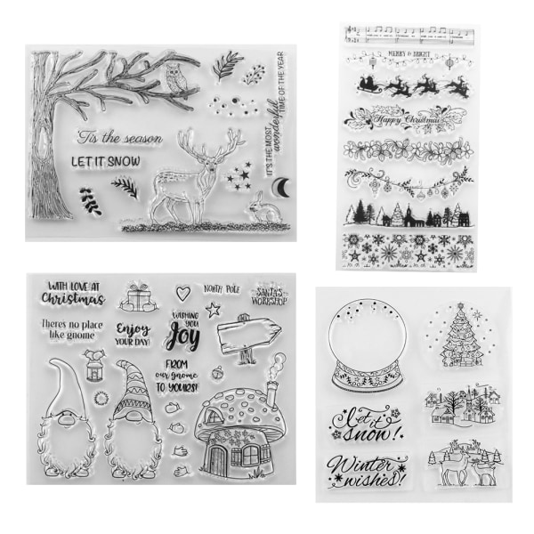 Juleklare frimærker Jule-gør-det-selv silikone klare frimærker Søde stempler til kortfremstilling Crafting Scrapbog Album