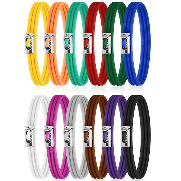 Set med 12 Gummiband för Soptunnor Justerbara Färgglada Sopsäckband Passar 8-33 Gallon Multif.pa
