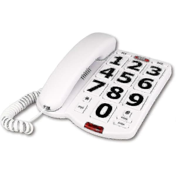Seniervenlig fastnettelefon med store knapper, perfekt til ældre og hørehæmmede