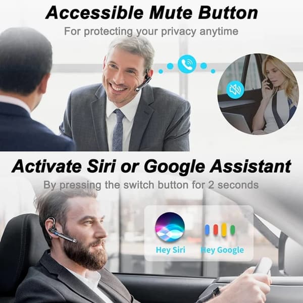 Enkelt ørehængende trådløst bluetooth headset