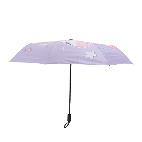 Barnparaply 3-vikt reflekterande kant Tecknad Bärbar Barn Sun Regn Paraply för pojkar Flickor