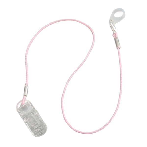 Høreapparatholder Gennemsigtig Clip Pink Reb Nylon Nem fastgørelse Høreapparatsnor til havearbejde Monaural