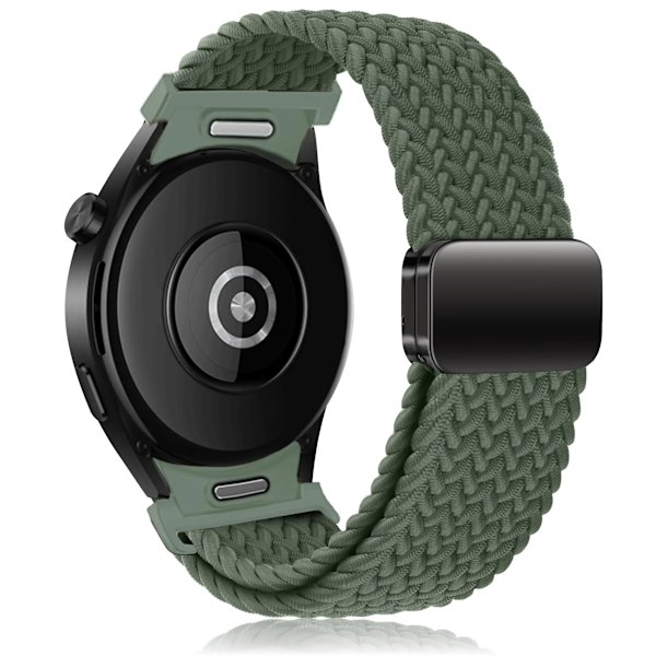 Flätat armband Samsung Galaxy Watch 6 4 Classic/5 Pro 45mm 47mm 43mm 44mm 40mm - Ei aukkoja, magneettinen ranneke, Galaxy Watch 6 -hihnat, Inverness Green