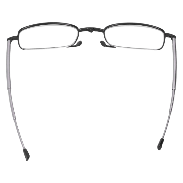Sammenleggbare blå lysblokkerende lesebriller Presbyopiske briller for lesing for eldre (+350 kvadratisk ramme svart)