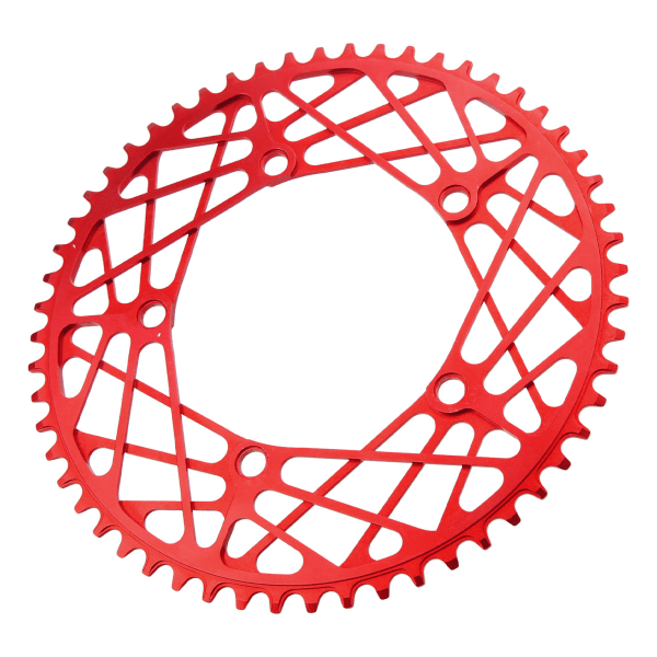 Pyörän ketjurengas 56T alumiiniseosta kevyt kulutusta kestävä polkupyörän ketjun pyörän kampilevy vaihtoa varten punainen