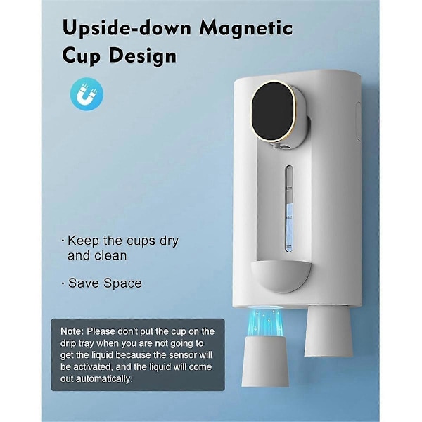 Muntvattendispenser för Badrum, 540 ml (18,26 Oz) Beröringsfri Automatisk Munsköljsdispenser med Magneti.pa