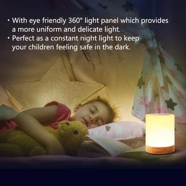 LED-nattlampe, smart nattbordslampe, dimbar berøring