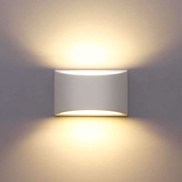 Vägglampa för inomhusbruk, Vit LED Vägglampa 7W Varmvit Modern Gips