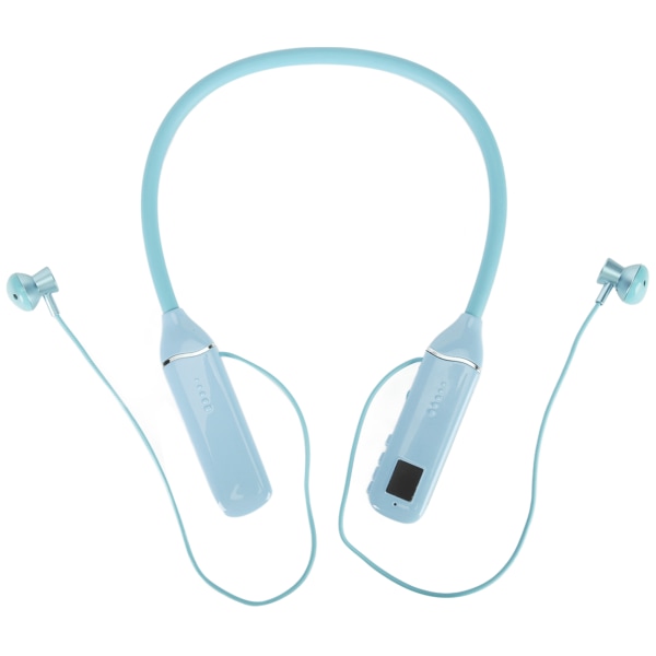 Bluetooth Nackbandshörlurar LED Power Display Minneskort Uppspelning Magnetiska hörlurar Headset med RGB-bakgrundsbelysning Blå