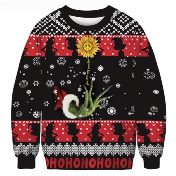 Grinch Joulupaita Pari Pyöreä Kaula Unisex Pitkähihainen C M