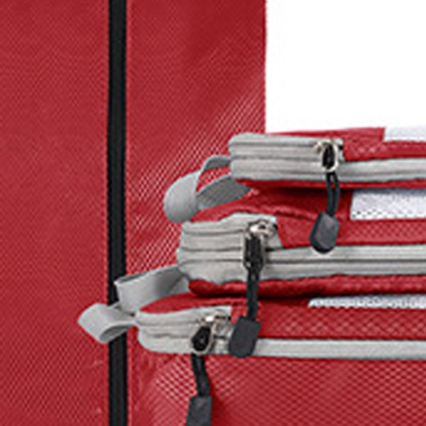 4 STK Reisepose Sammenleggbar pakking Oppbevaringsveske Mesh Synlig gjenstand Klær Sortering for reiser forretningsreise Rød 4 STK (inkludert skoveske)