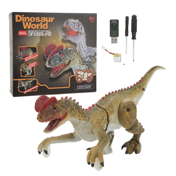 Fjärrkontroll Dinosaur Model 2.4G Realistisk Promenad Roaring Pedagogisk RC Dinosaur Leksak för barn Dilophosaurus
