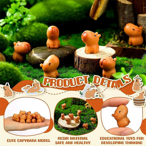 Mini Capybara Hartsstaty, Capybara Modell Ornament, Miniatyrdjur, Skrivbord Utomhus Hantverk Orna.pa