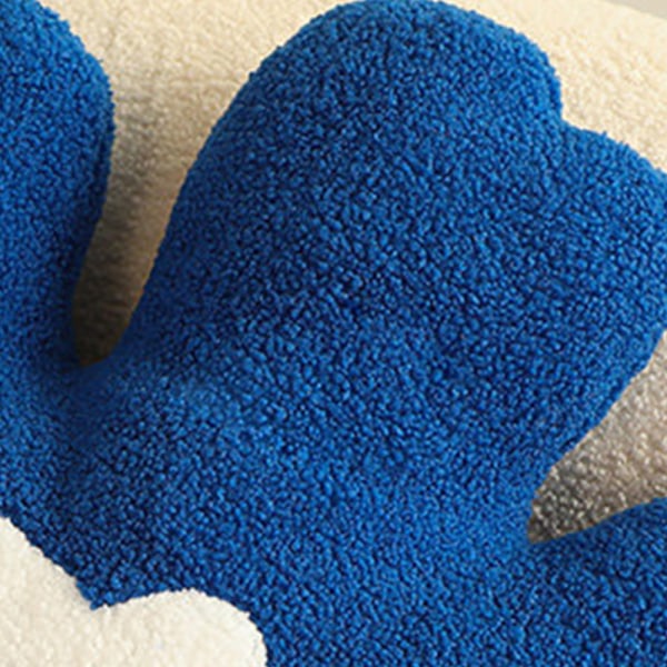 Klempute Blomstformet svampfyll myk tykk dekorativ putepute for sofa blå