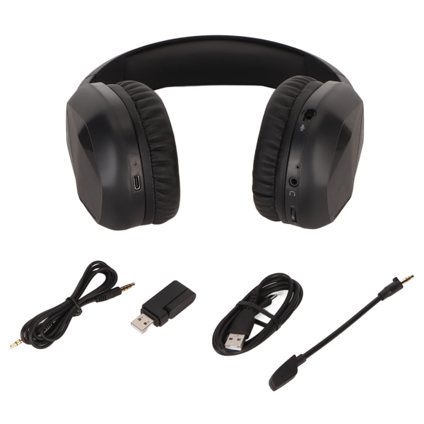 Bluetooth Gaming Headset Multifunksjon RGB Cool Lighting Lav latens støyreduksjon 2,4G trådløst stereohodesett