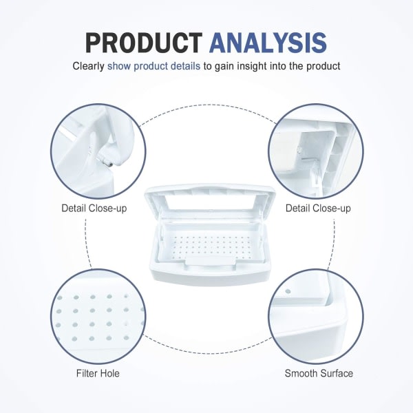 Neglekunstværktøj, Plast Ren Sterilisatorboksarrangør til negle, pincet, frisørsaloner, spa- og skærmmanikyrutrustning (1 stk)