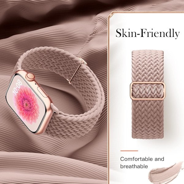 Paris Flätat armband kompatibelt med Apple Watch band 42mm 44mm 45mm 49mm, Mjuka justerbara elastiska band kompatibla med iWatch-serierna
