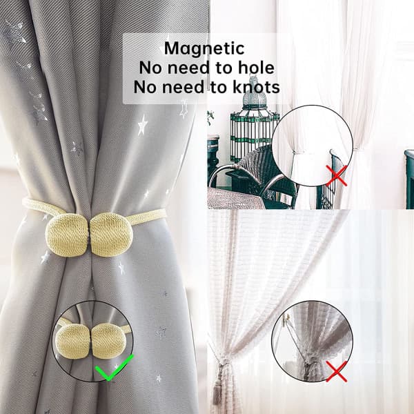 Magnetisk gardinholder Gull 2-pakning