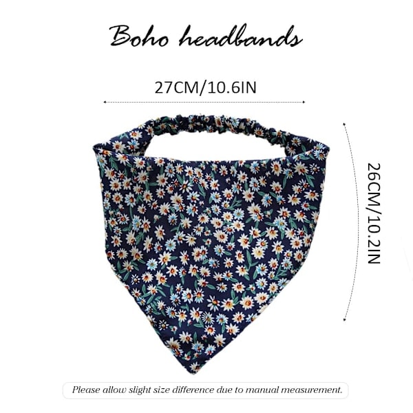 3 stk. Blomstrete Hodebånd Hårband Chiffong Elastisk hodebånd
