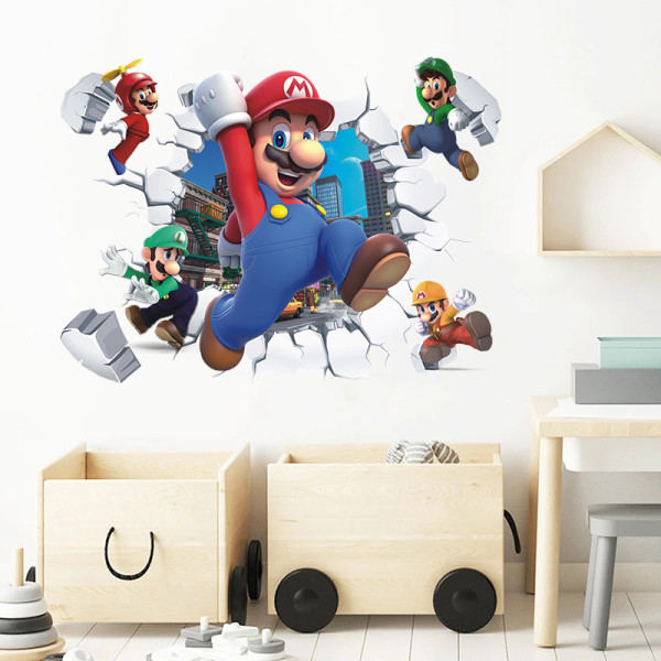54,2*40 cm Super Mario Bros. Väggdekal Avtagbara Väggdekaler