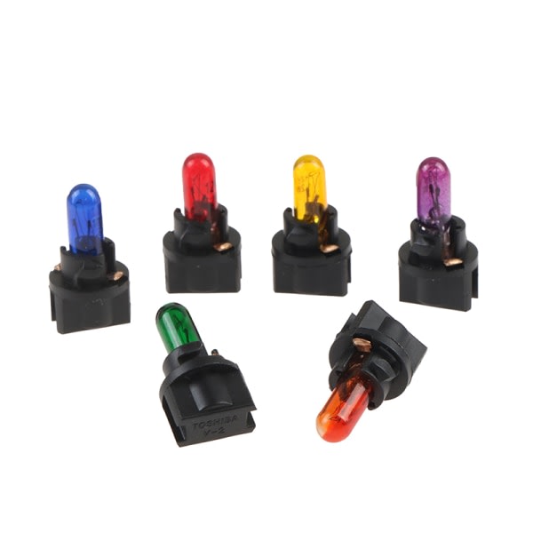 10 ST T5 T6.5 LED-lampe W1.2WBil interiørbelysning instrumentpanel Lilla—PA