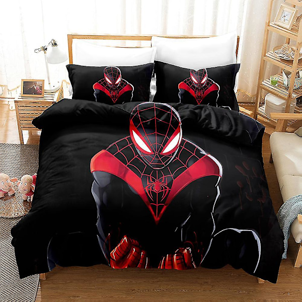 Spi15 Spider-Man 3D-tryckt sängklädesset påslakan örngott barn present UK SINGLE 135x200cm