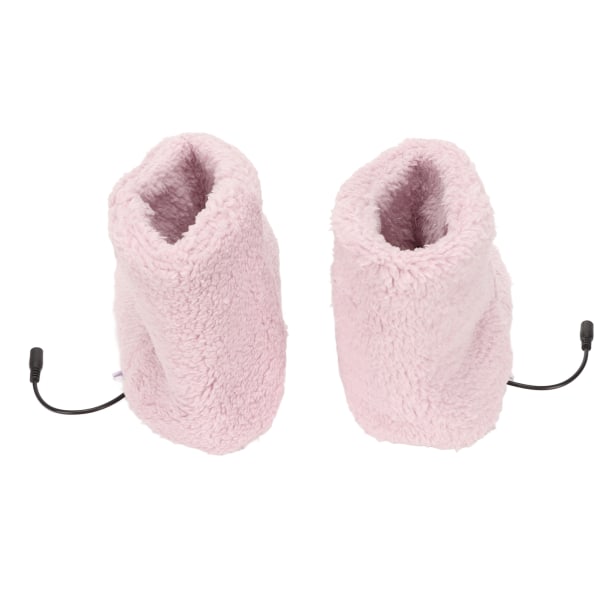 Lämmitetty jalkojenlämmitin USB lataus Pehmeät rentouttavat sähköiset pehmolämmittävät kengät kylmälle talvelle vaaleanpunaiset naiset 35?39