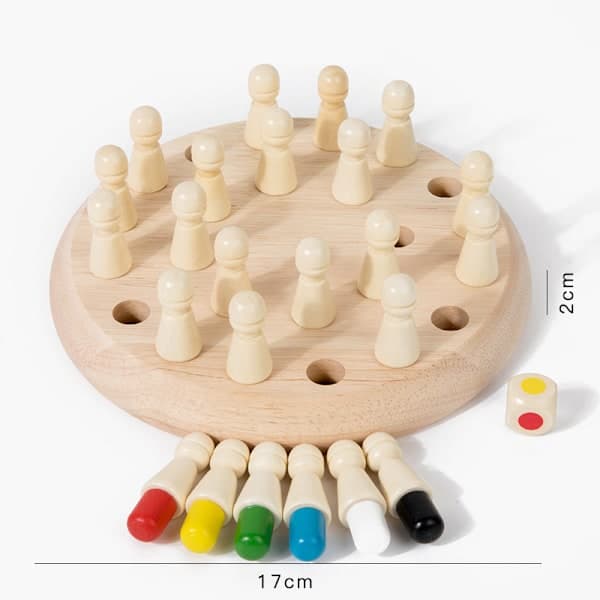 Minnesmatch Schack, Träspel, Minneschack Läroleksak, Minneschack