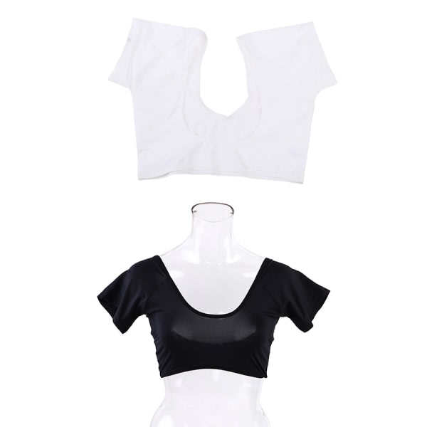 Återanvändbar, tvättbar, svettsäker T-shirt med armhålor Black M