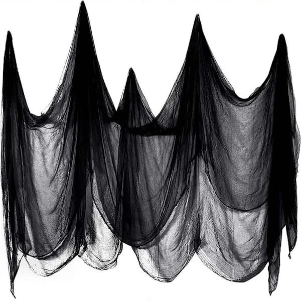 Halloween-kangaskoriste, 200 x 500 cm musta kangas