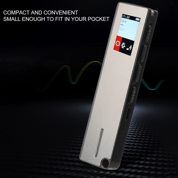 Smart digital stemmeopptaker med stemmeaktivert avspilling av støyreduksjon Digital opptaksenhet for forelesningsmøte 8 GB