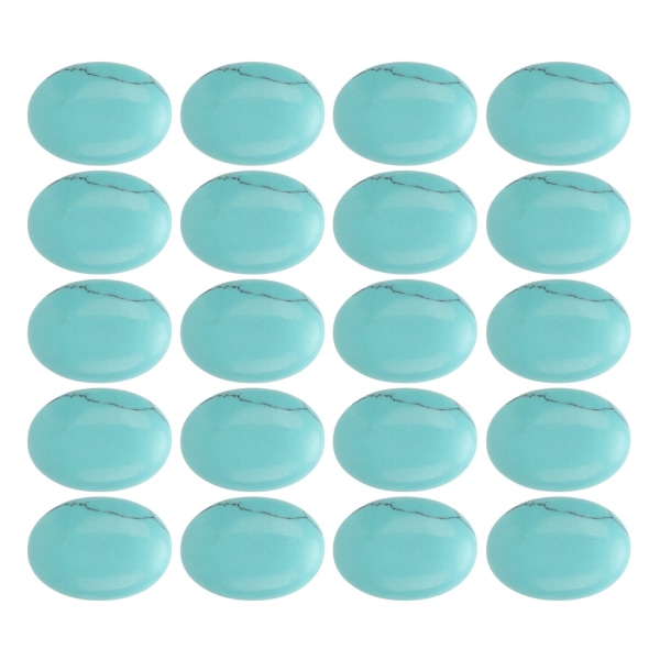 20 STK Naturlig ovale Cabochons med flat rygg 18x13 mm Eggformet turkis for smykkefremstilling av perler