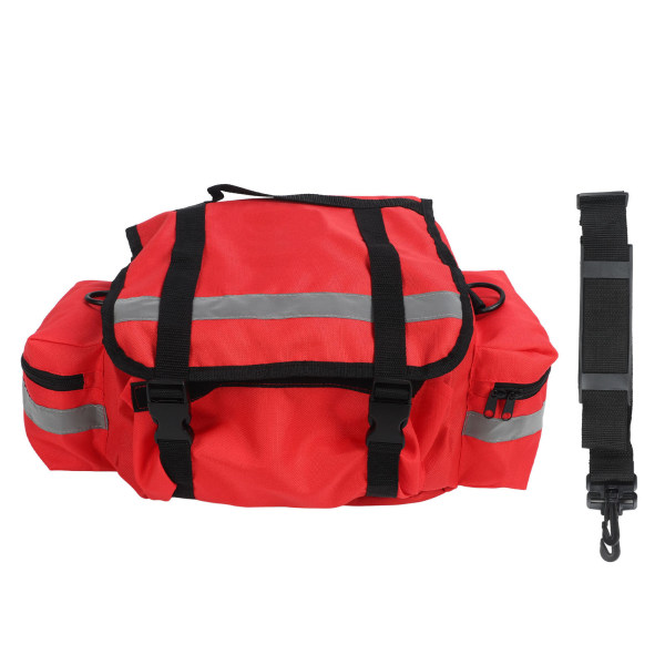 First Responder-taske med stor kapacitet nødtaske Brandudstyrstaske med skulderrem til nødforsyninger Rød