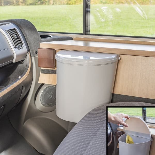 Affaldsspand L med låg til campingvogn/autocamper