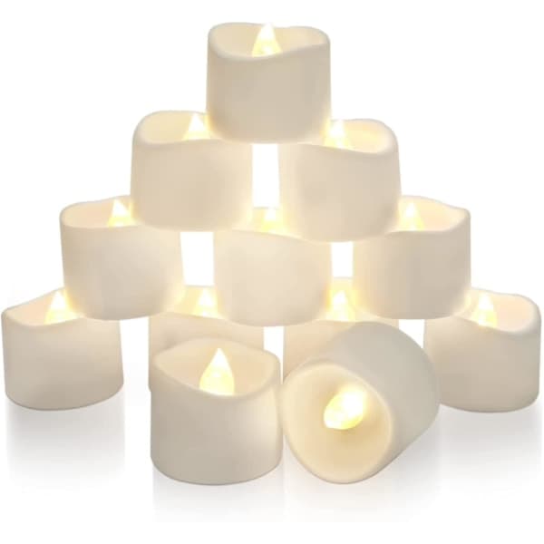 24 stk LED-telys med timer, batteridrevne telys for bord