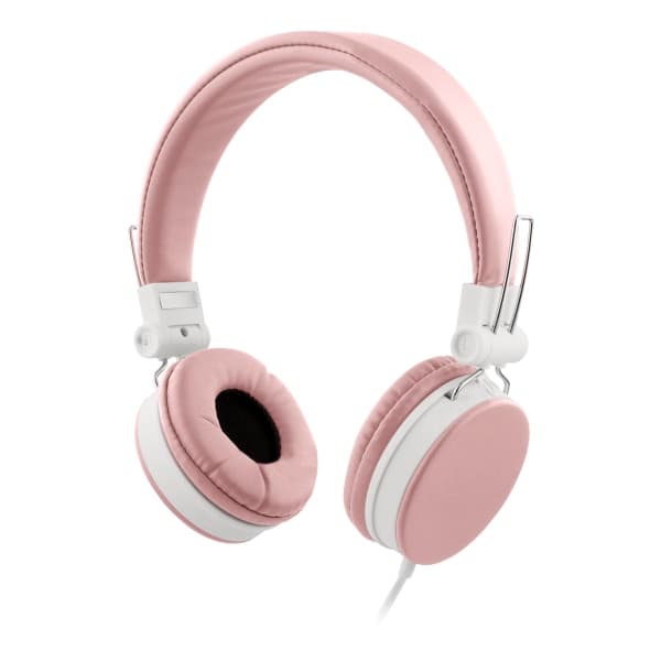 H300 Hodetelefoner med mikrofon, sammenleggbare, 3,5 mm, rosa