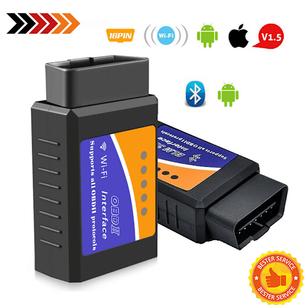 OBD2 ELM327 Bluetooth/WIFI Professionell diagnostikenhet Bil IOS Tester Scanner DE