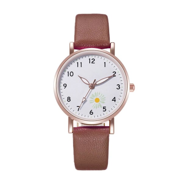 Koreanskt mode lysande klocka Enkelt läderarmband Damkvarts Pink One size