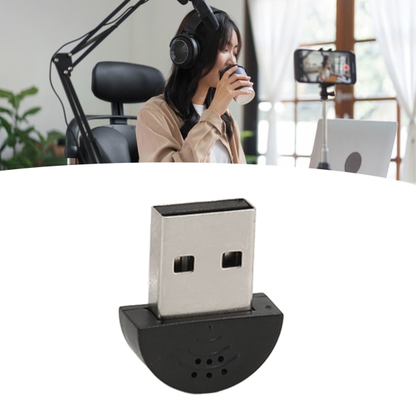 USB minimikrofon Professionell Plug and Play-brusreducering 360 graders rundstrålande Bärbar Mini USB 2.0-mikrofon