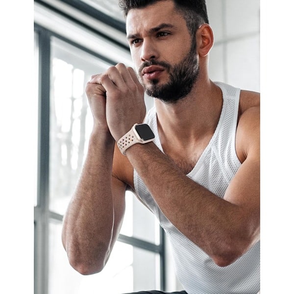 Paris_Sportband Kompatibelt med Apple Watch Armband 40mm 38mm 41mm Hål, Mjukt Andningsbart Silikon Sport Ersättningsarmband för iWatch Serie