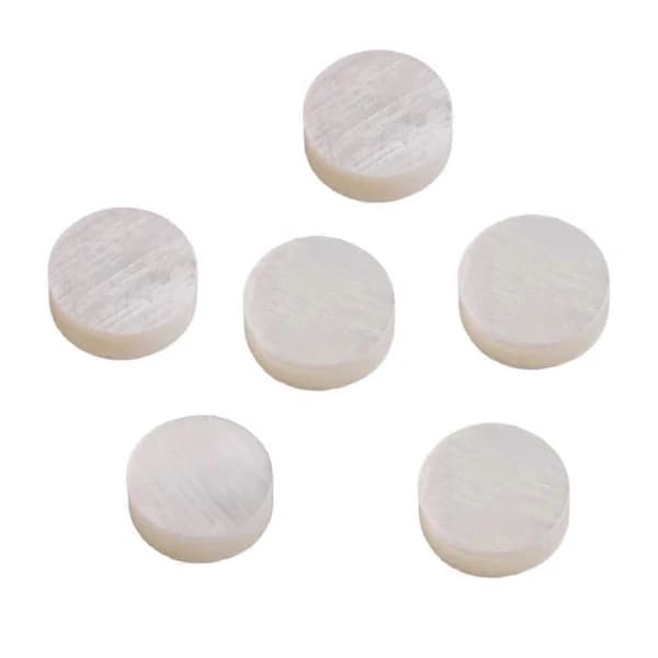 Vita pärlemorpunkter för bandinlägg 6mm för gitarrgreppbräda (20-pack) vit