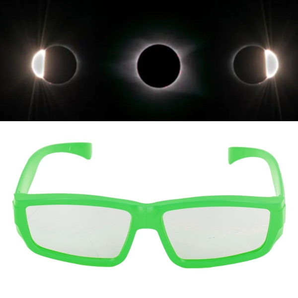 5 stk Solformørkelsesbriller Profesjonelle trygge plast direkte solbriller for tenåringer Voksengrønn
