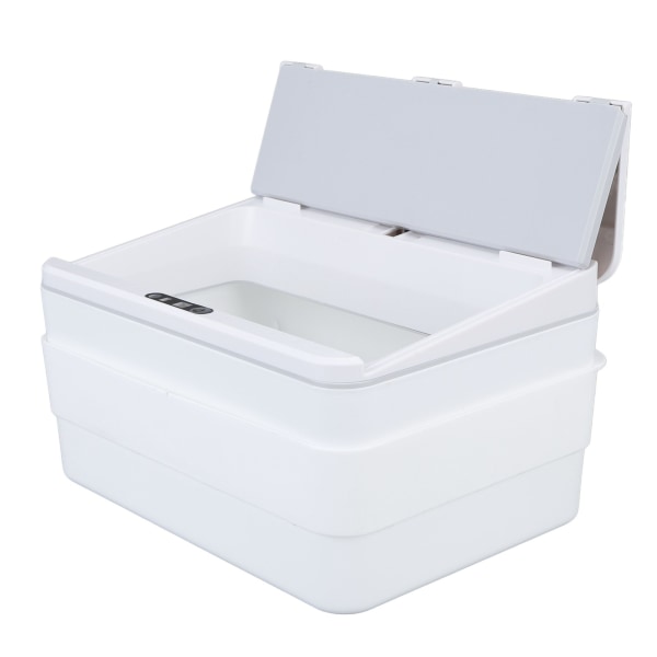 Berøringsfri mini søppelbøtte Automatisk liten søppelbøtte med sammenleggbart lokk for kontorbord nattbord på badet
