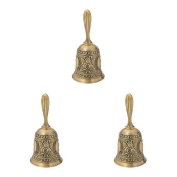 1/2/3 Käsikellon Soittokello Pöytä Laskuri Vastaanotto Ravintola Antikki Kulta 5.5x5.5x11.3CM Antique Golden 5.5x5.5x11.3CM 3Set