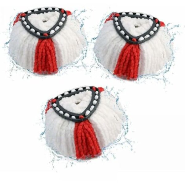 3-pack (röd) refill mopp kompatibel med Vileda, mopprefill/Turbo kompatibel med Vileda 2-i-1 mopp Turbo4 ---.pa