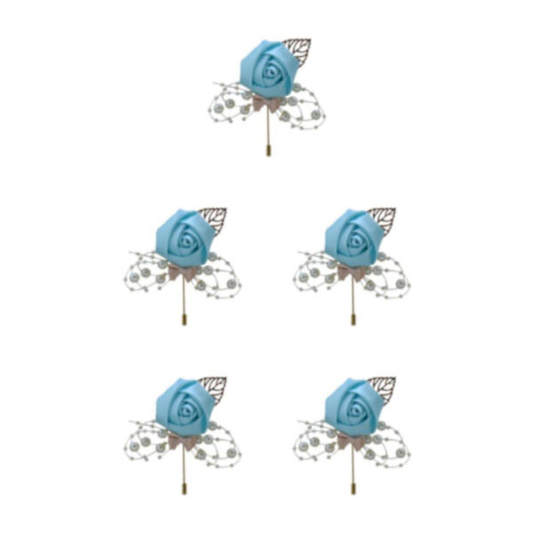 1/2/3/5 Lyxiga bröllopsbroschnålar Chic och eleganta tillbehör vattenblå water blue 5Set