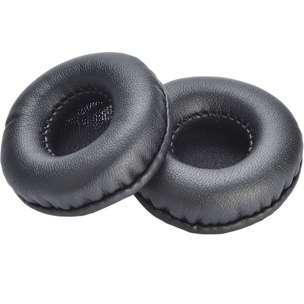 1 par Runde Øreputer 75mm Universelle Erstatningsputer Premium Proteinlær Minneskum Øreputer for Hodetelefoner med 75mm Diameter