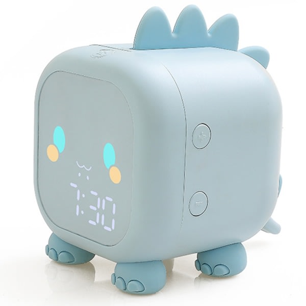 Dinosaurieväckarklockor for barn med lys digitalt väckarklocka blå