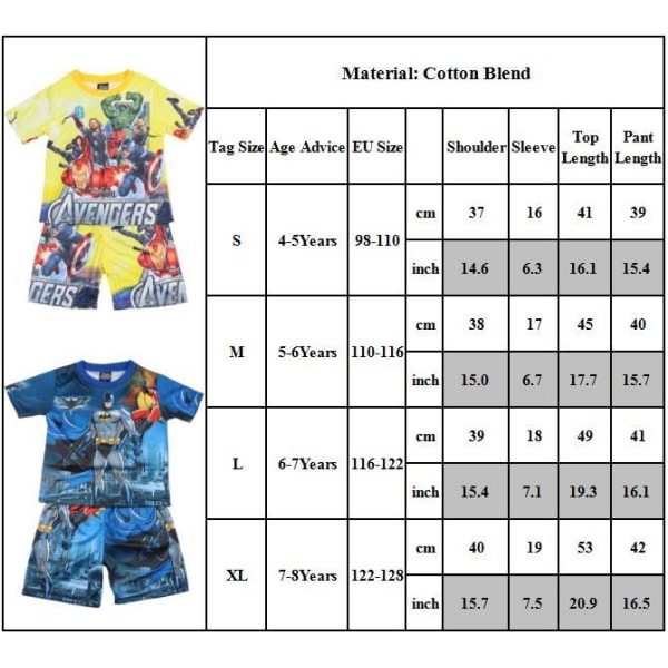 Disney Pixar Cars Summer Outfit Set T Shirt Shorts för Kids Boy B-Blue 7-8 år = EU 122-128